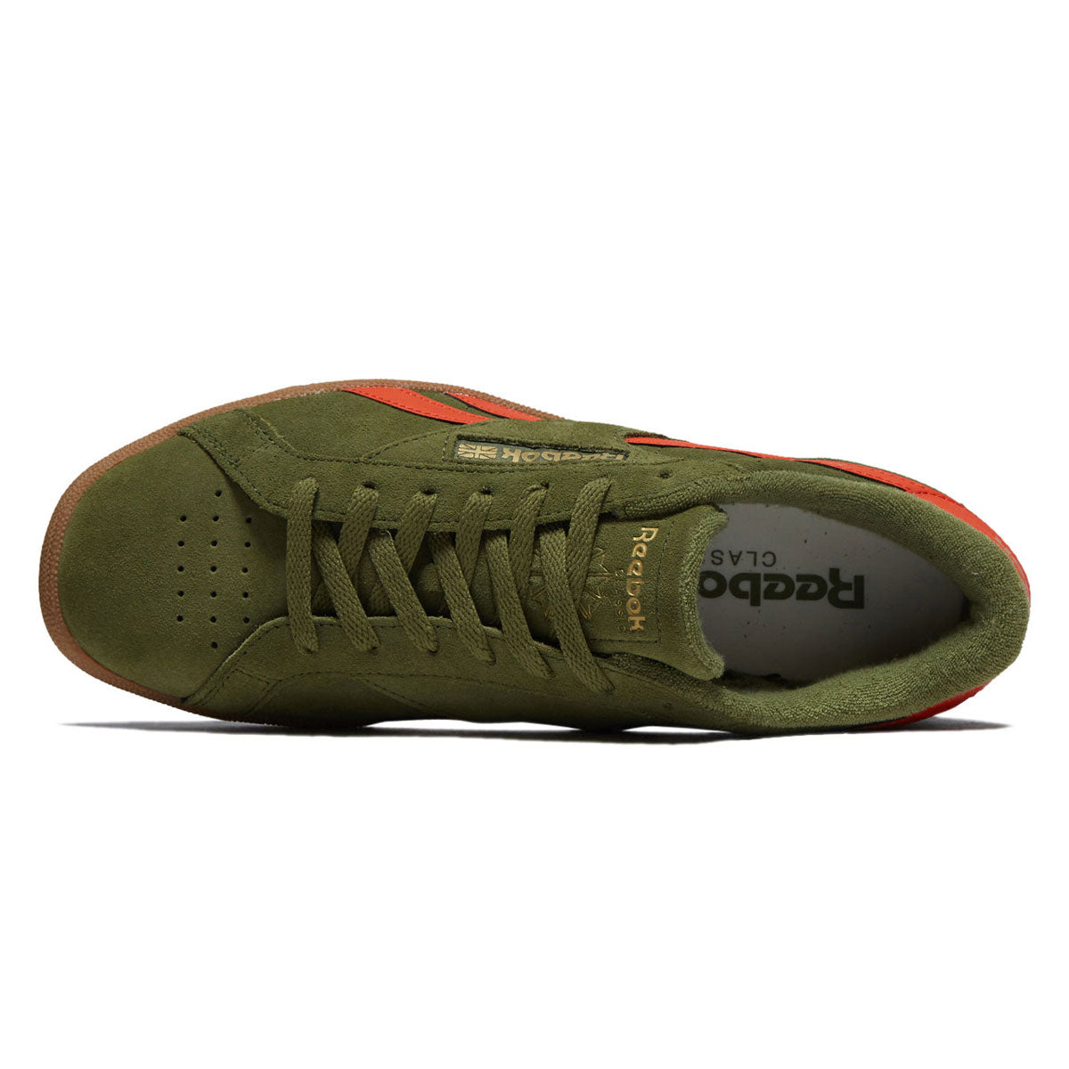 Reebok Club C Grounds UK Shoes - Deep Olive/Pump Orange/Gum image 3