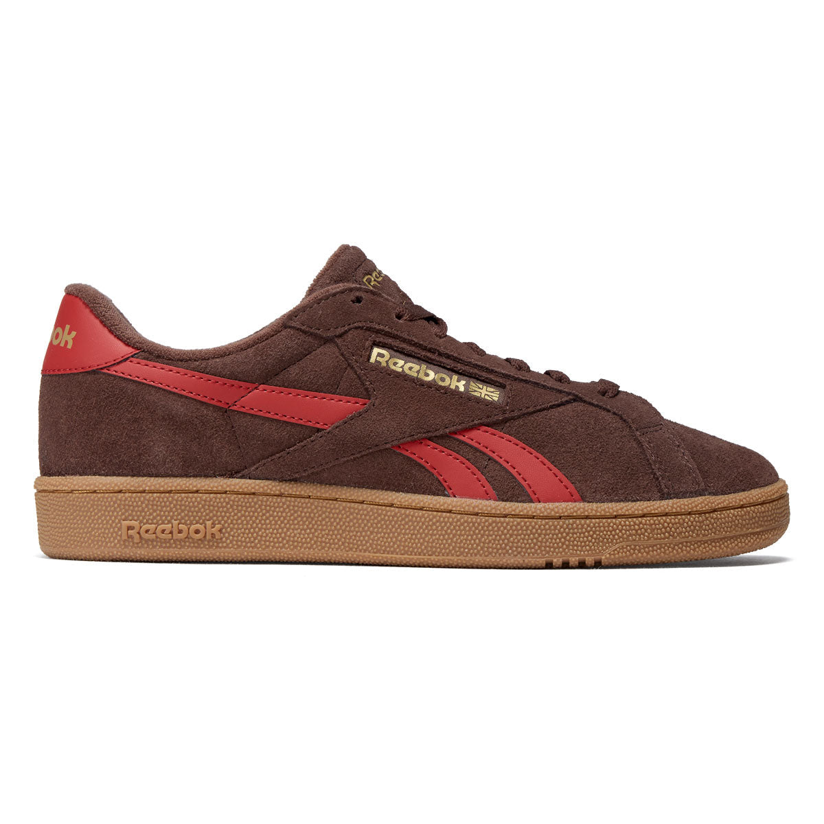 Reebok Club C Grounds UK Shoes - Campus Brown/Vector Red/Gum image 1