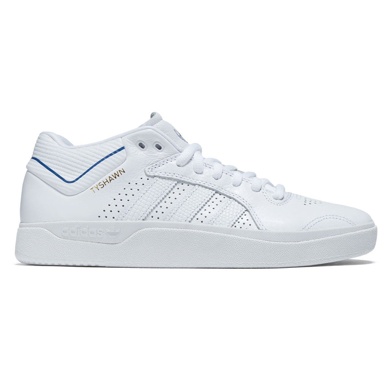 Adidas Tyshawn Shoes - Ftwr White/Blue Bird/Gold Metallic