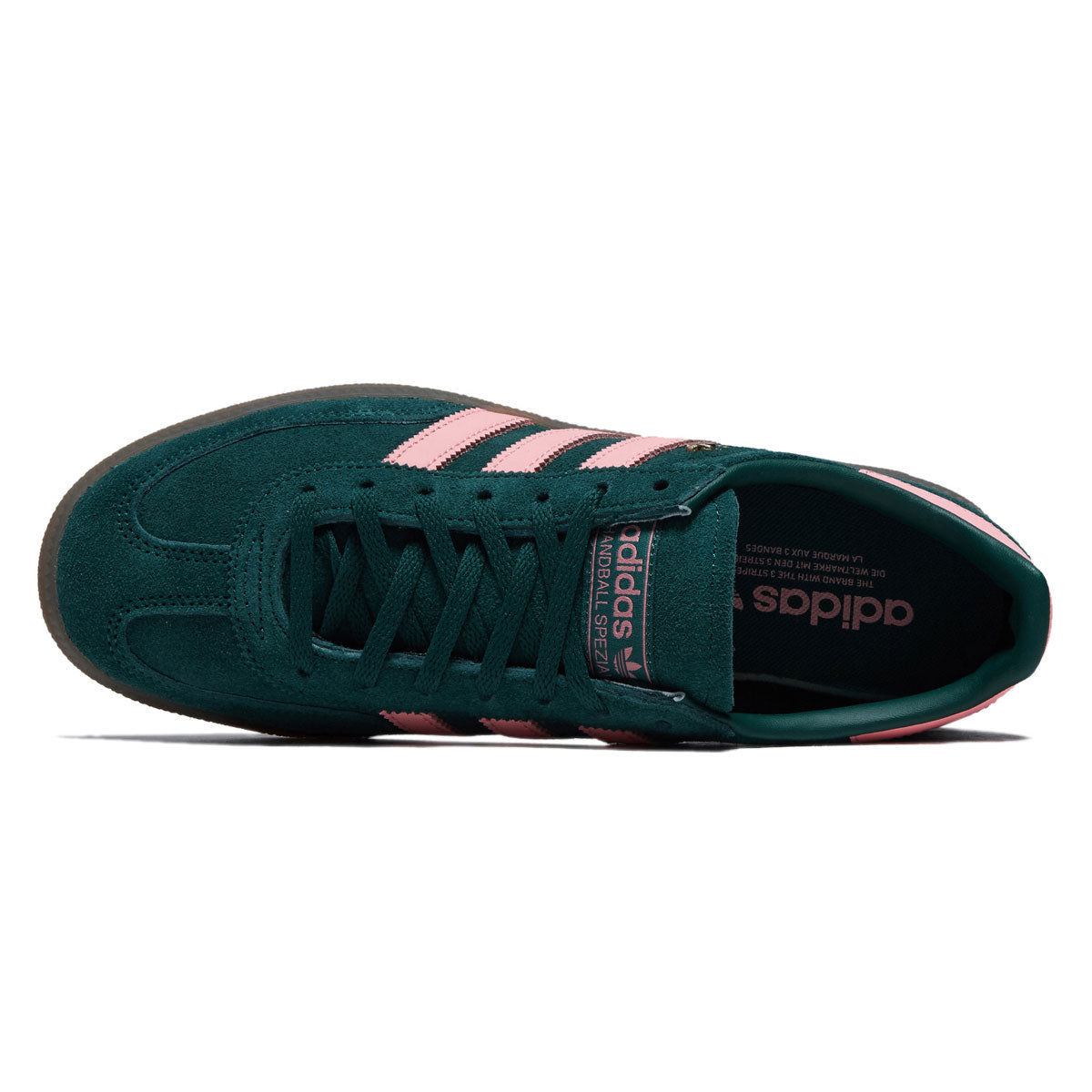 Adidas Womens Handball Spezial Shoes - Collegiate Green/Pink Spark/Gold Metallic image 3