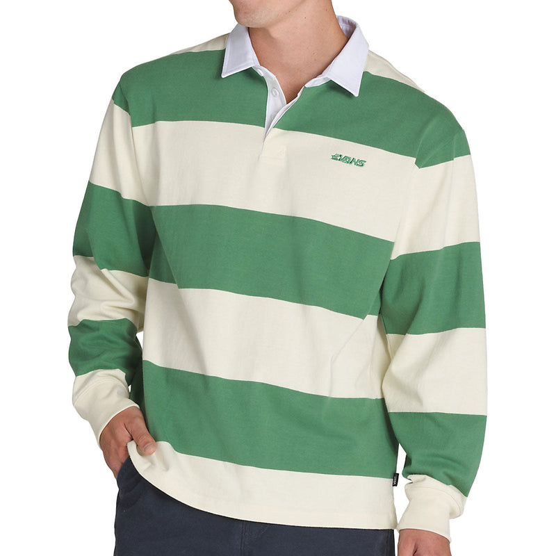 Vans Ward Stripe Rugby Long Sleeve Knit Shirt - Fairway/Lemon Icing