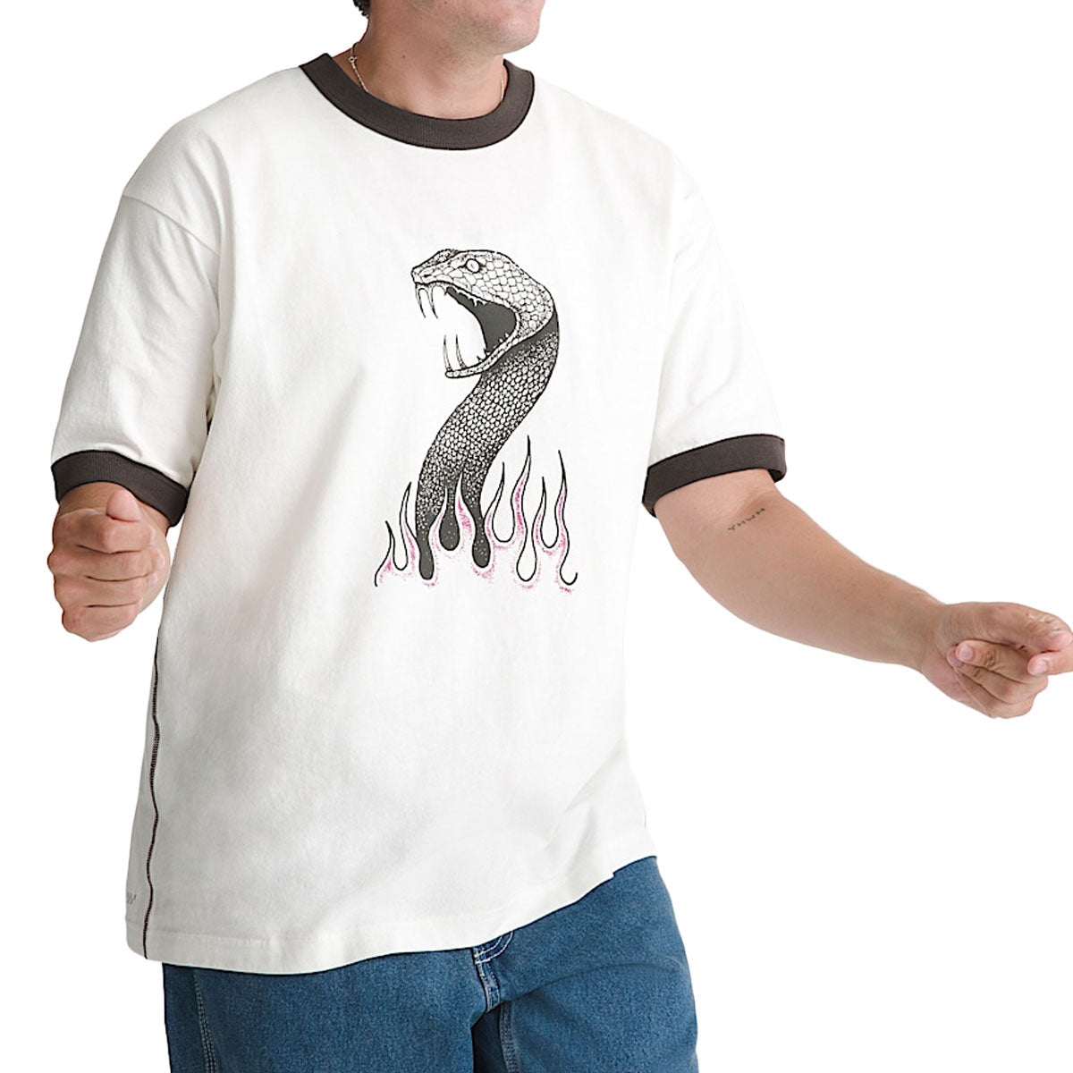 Vans Skate Mike G Snake Flame Ringer T-Shirt - Marshmallow image 2