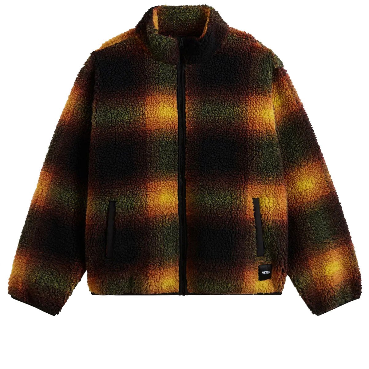 Vans Heights Sherpa Full Zip Up Jacket - Black/Heritage Mustard image 1