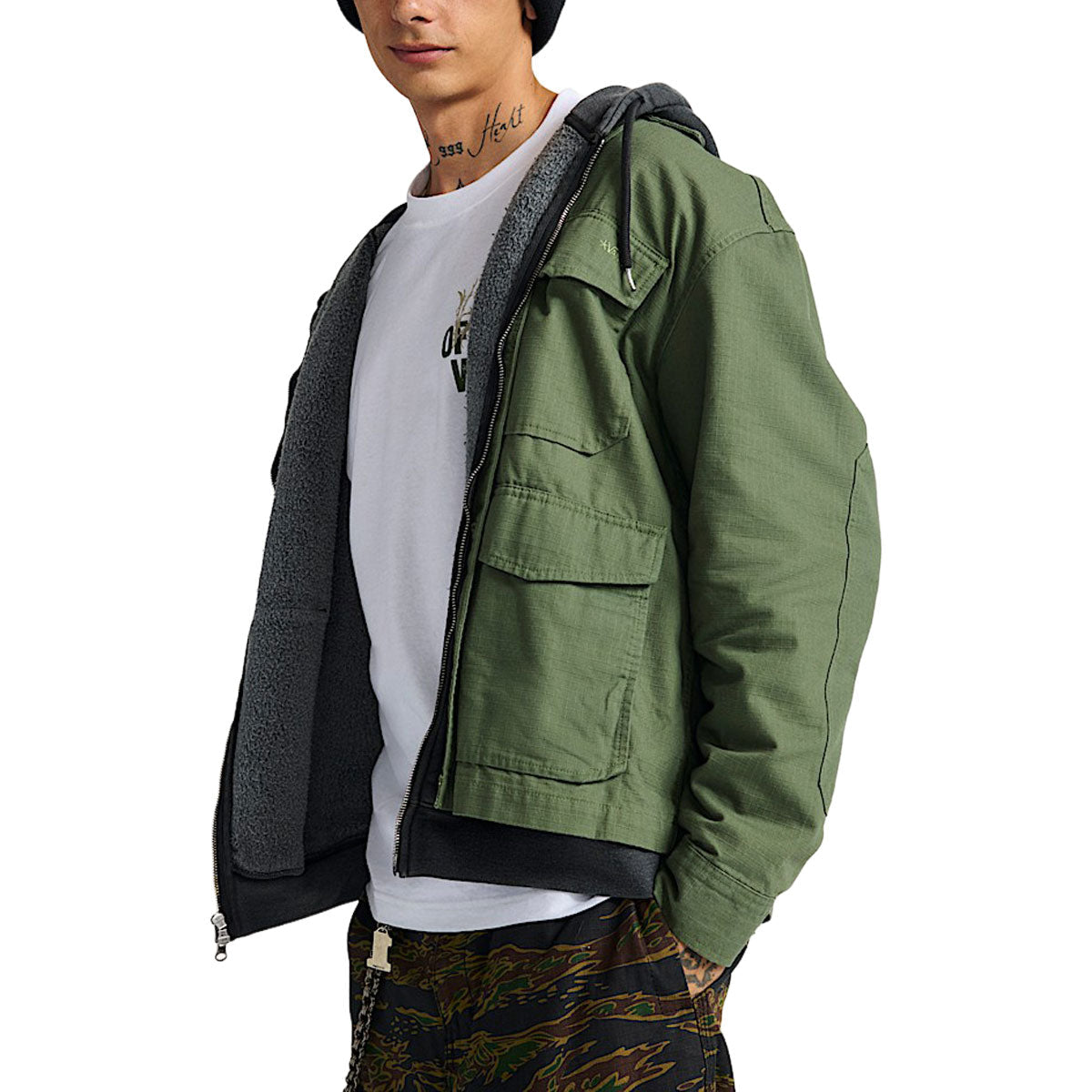 Vans Skate x Atiba Haze Military Over Shirt - Pine Forest image 3