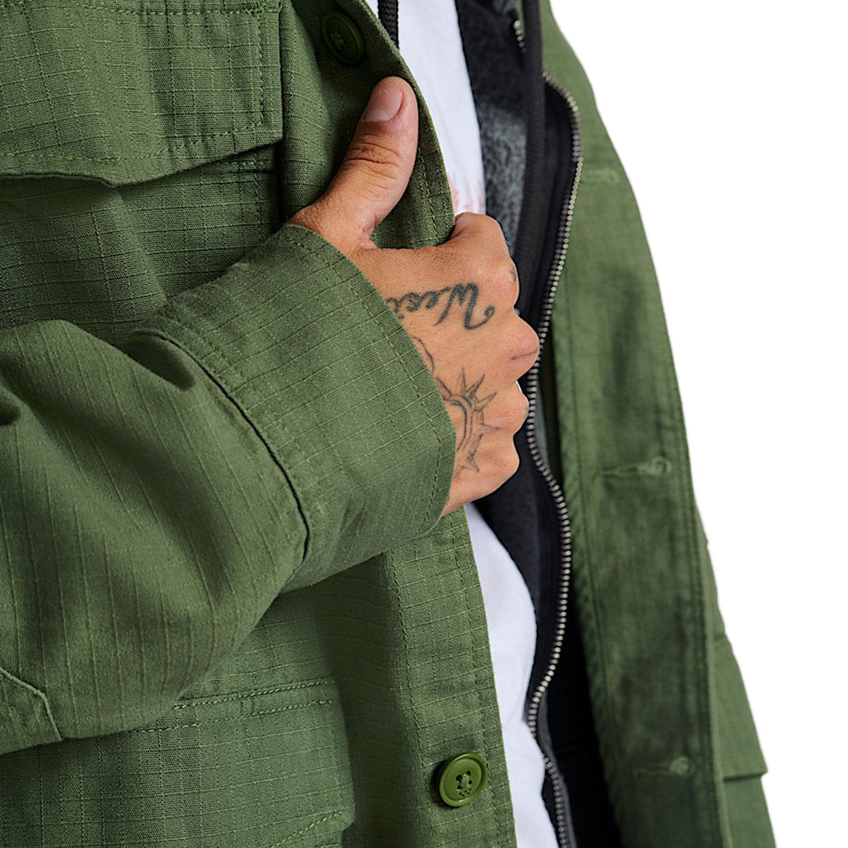 Vans Skate x Atiba Haze Military Over Shirt - Pine Forest image 4