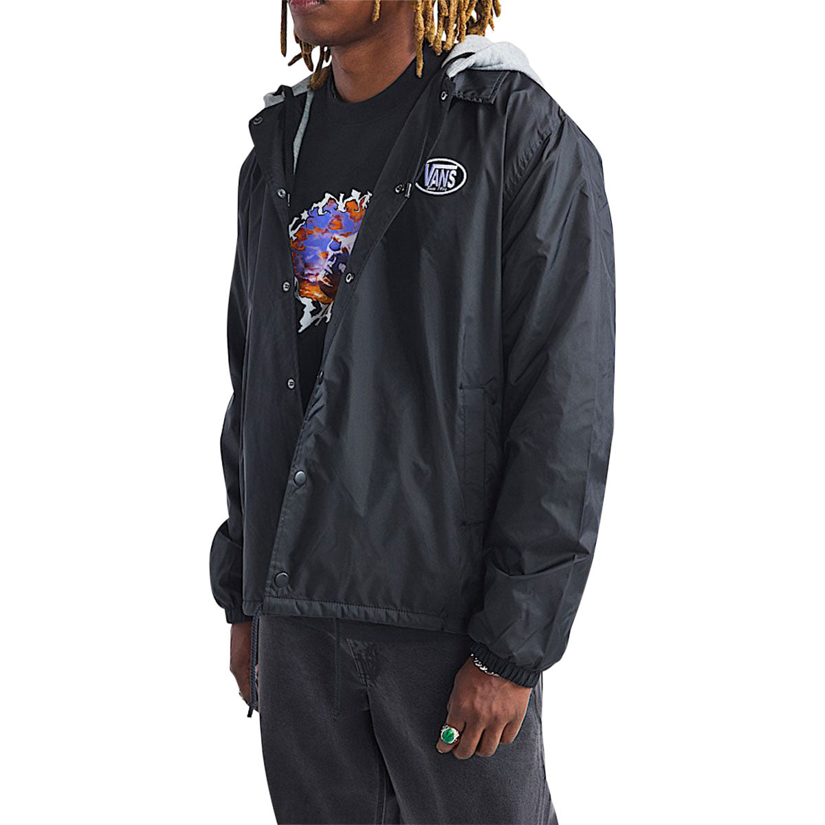 Vans Riley Hooded Coaches Jacket - Black image 2