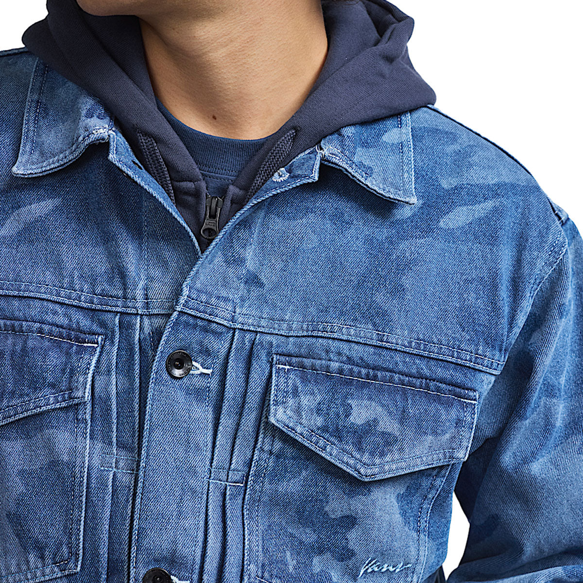 Vans Camo Denim Trucker Jacket - Stonewash Blue image 4