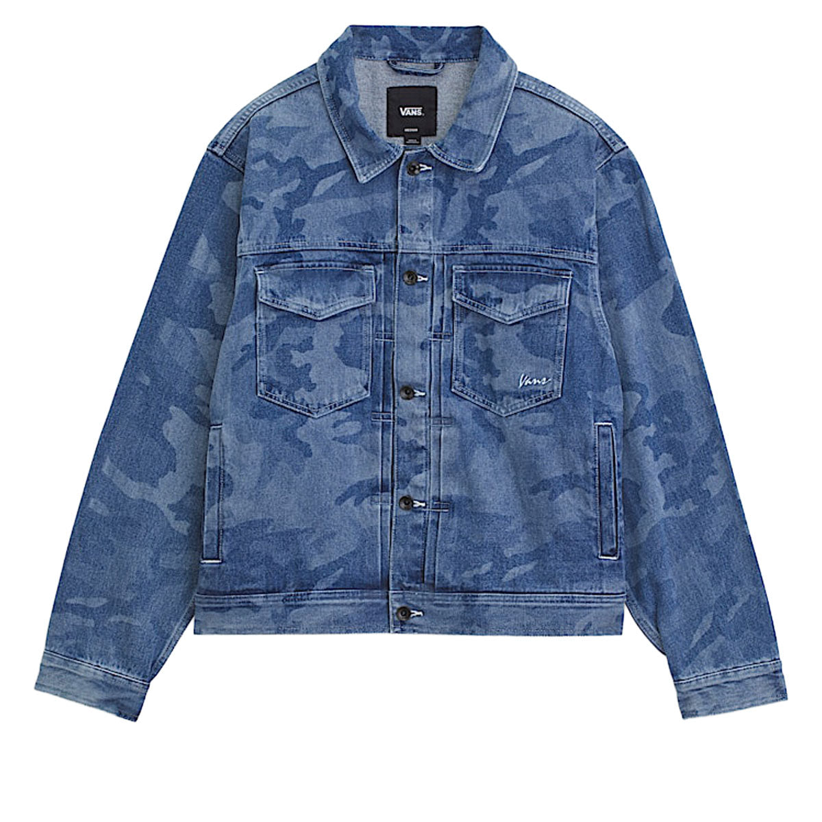 Vans Camo Denim Trucker Jacket - Stonewash Blue – Daddies 