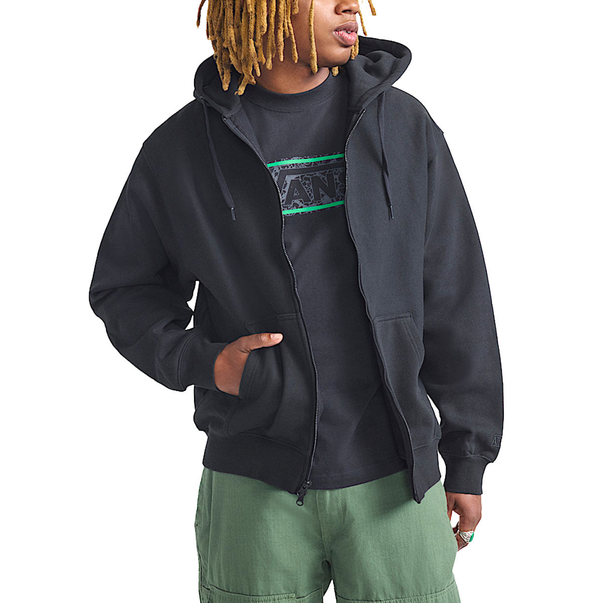 Vans Skate x Atiba Haze Zip Up Hoodie - Black image 3