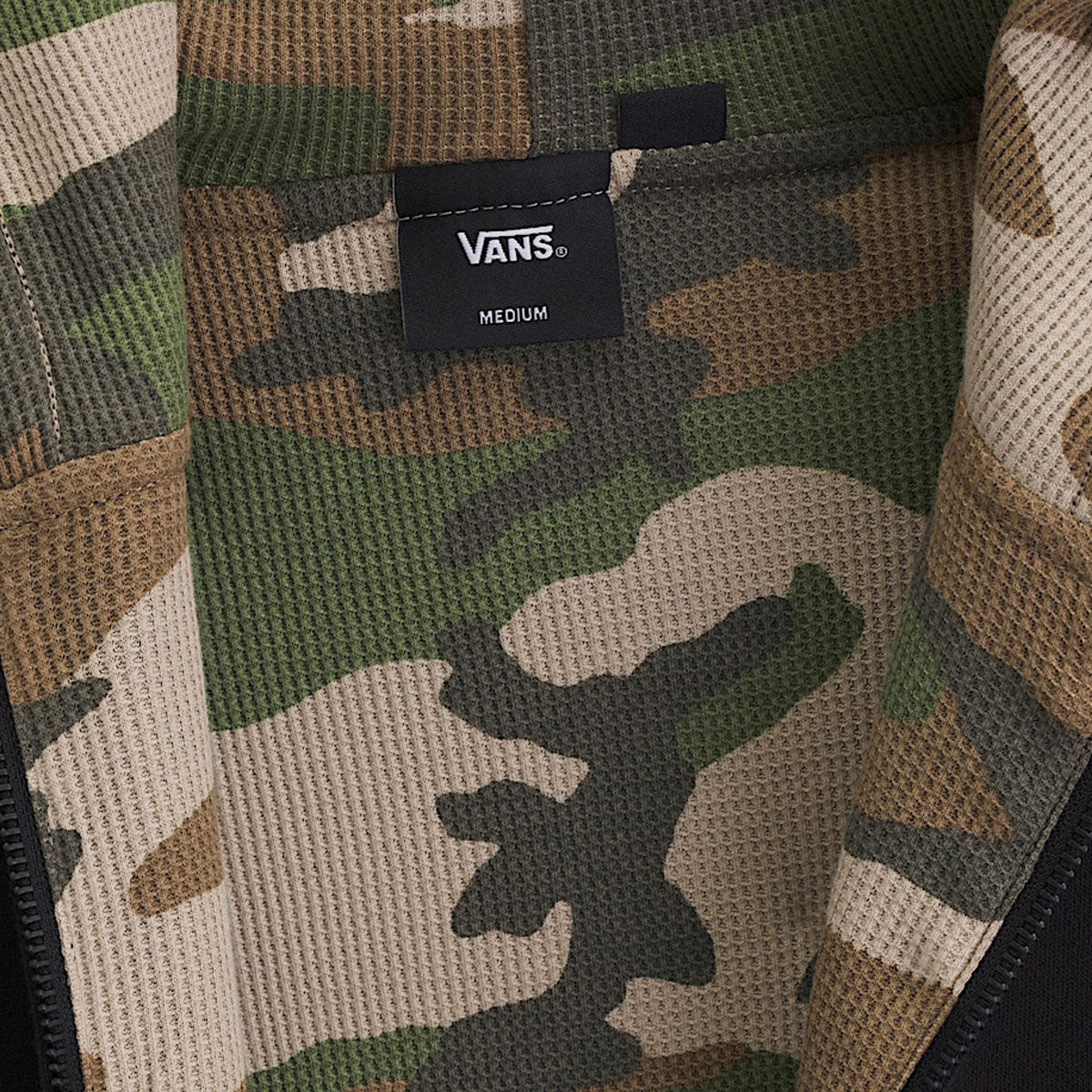 Vans Dover Thermal Lined Full Zip Up Jacket - Black/Vintage Camo image 4