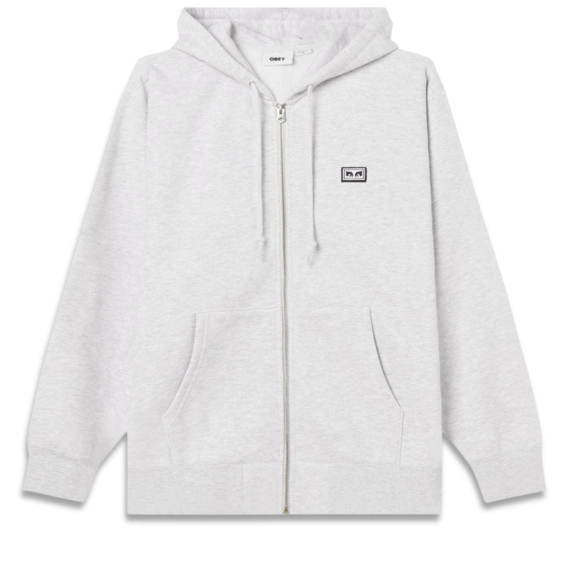 Obey Established Works Eyes Zip Hoodie - Ash Grey