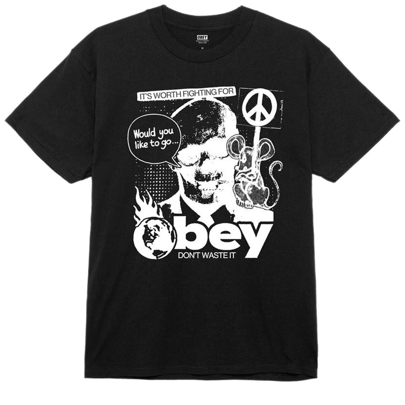 Obey Don't Waste It T-Shirt - Black