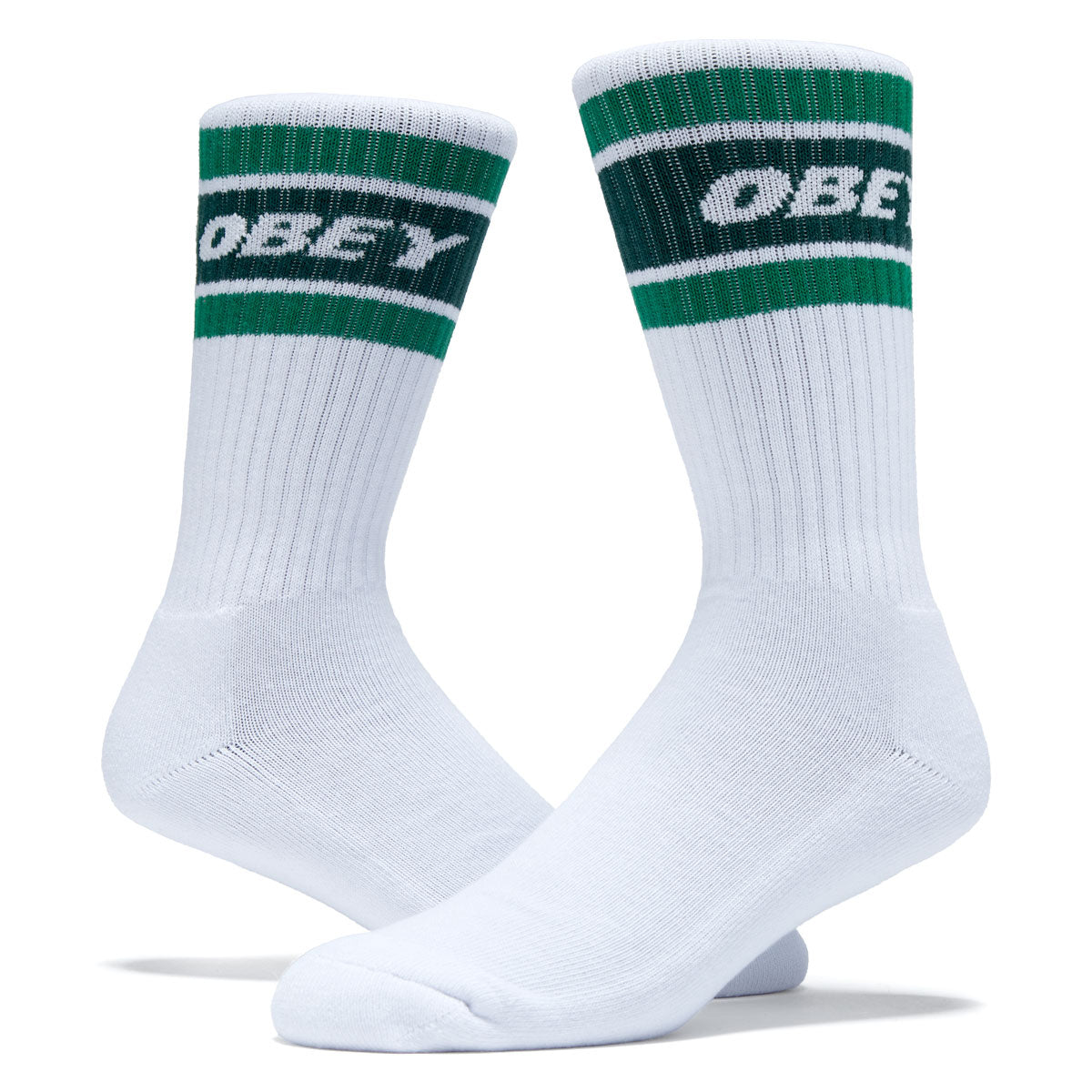 Obey Cooper II Socks - White/Green image 2