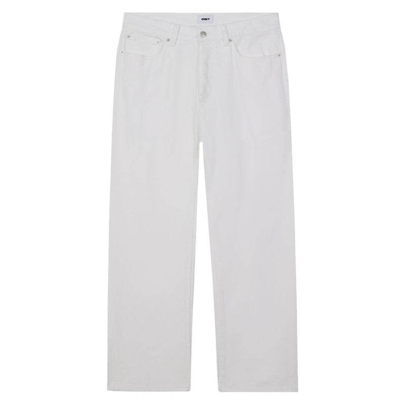 Obey Hardwork Denim Jeans - White Faded Wash