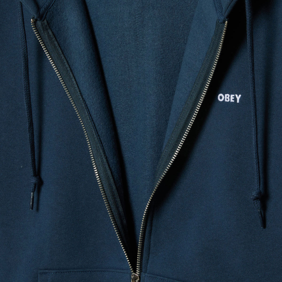 Obey Established Works Bold Zip Hoodie - Dark Denim image 3