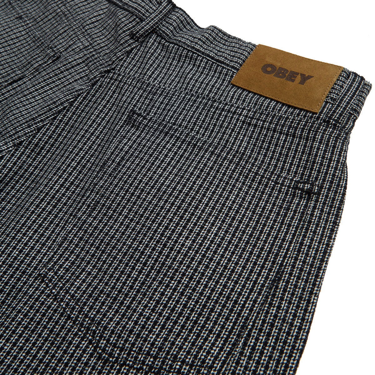 Obey Classic Baggy Plaid Denim Jeans - Black Multi image 4