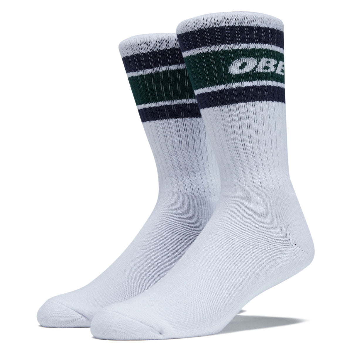Obey Cooper II Socks - White/Eden Green image 1
