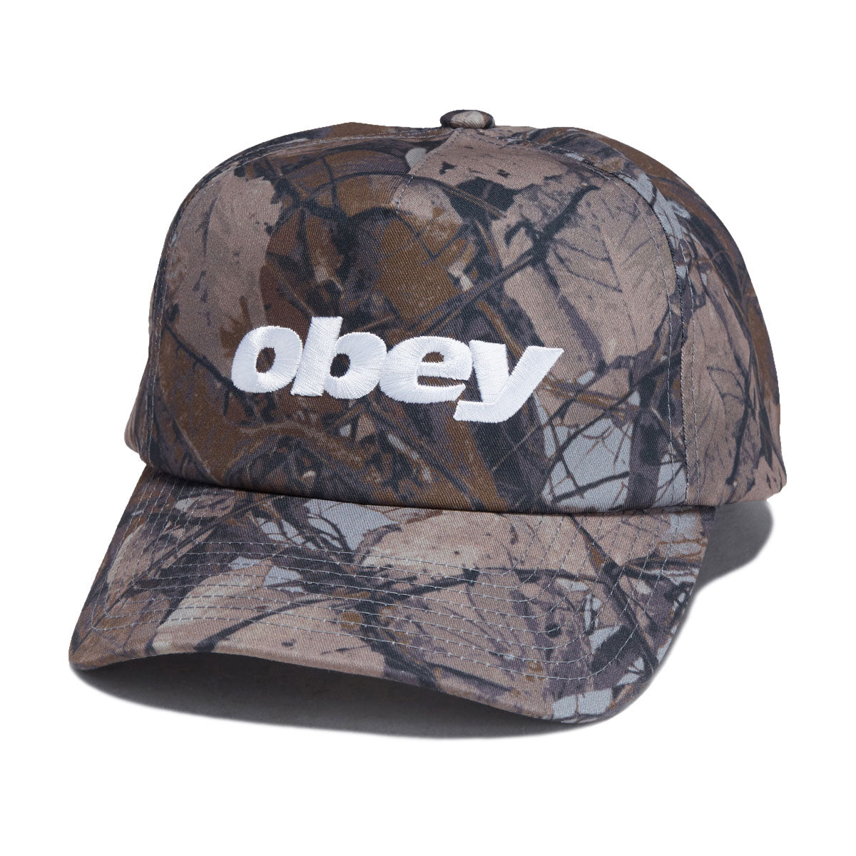 Obey Delta 5 Panel Snapback Hat - Fence Camo Multi image 1