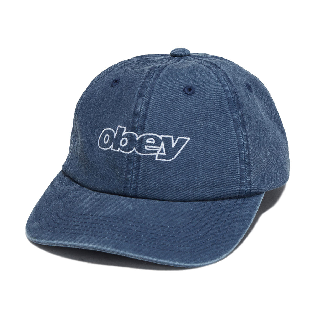 Obey Pigment Slanted 6 Panel Snapback Hat - Pigment Navy image 1