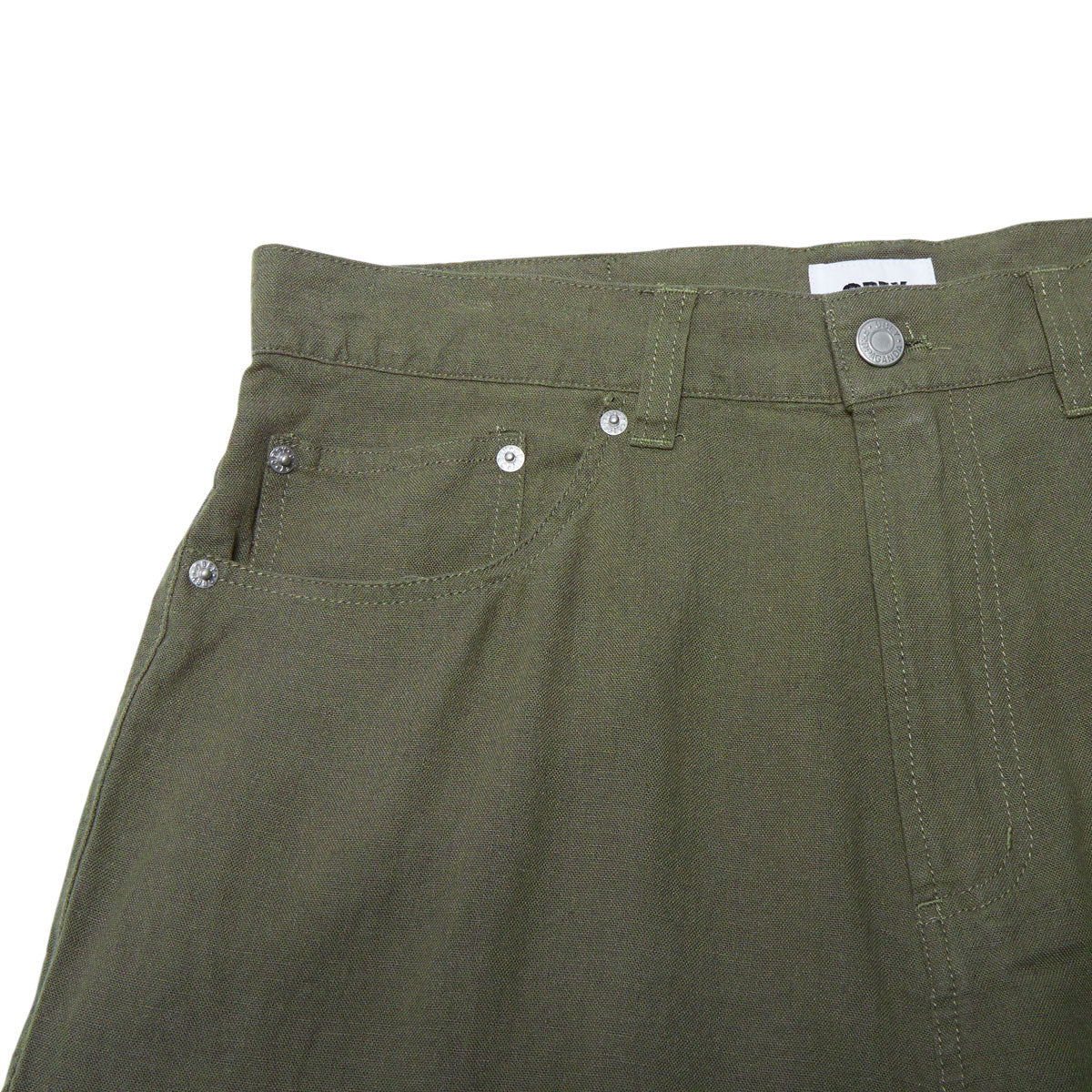 Obey Baggy Linen Devin Shorts - Smokey Olive image 3