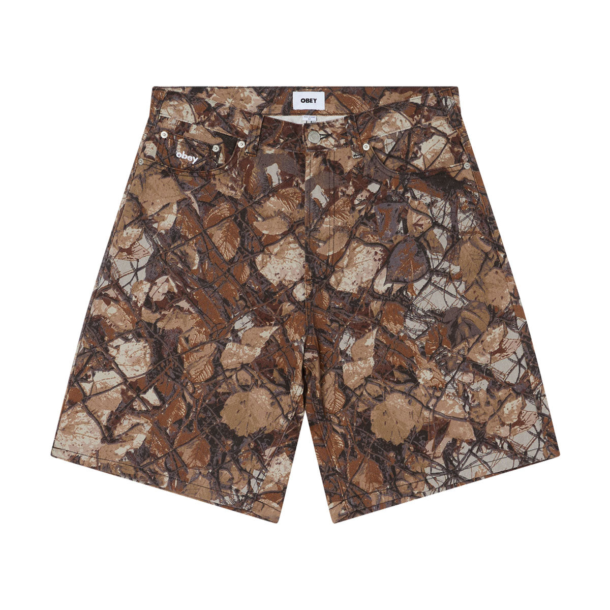 Obey Bigwig Baggy Denim Shorts - Fence Camo image 1