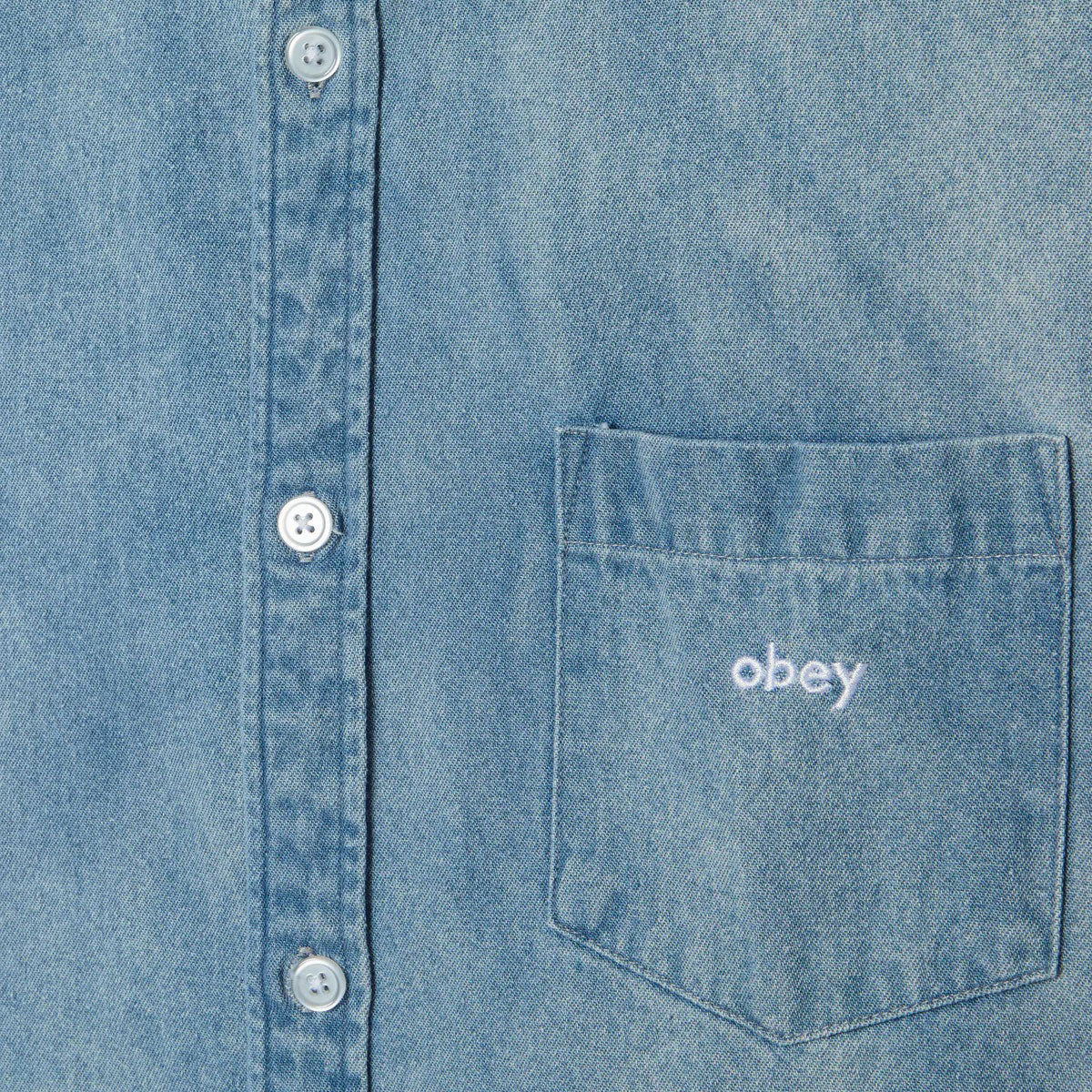 Obey Owens Denim Shirt - Bleached Indigo image 3