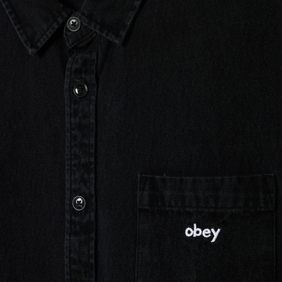 Obey Owens Denim Shirt - Faded Black image 3