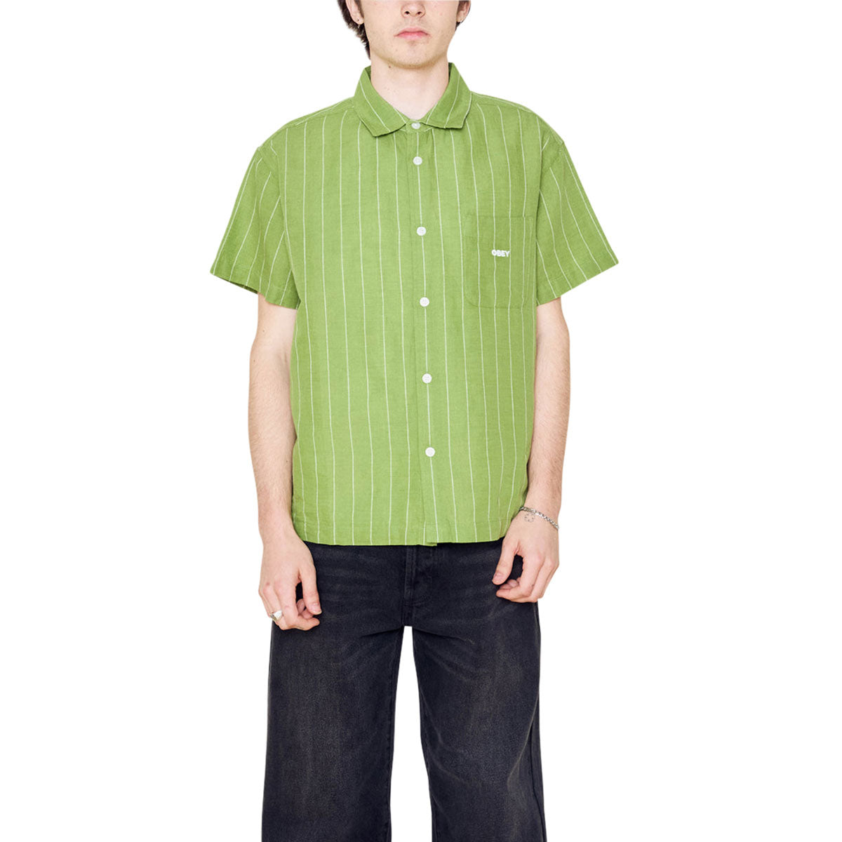 Obey Joe Woven Shirt - Piquant Green Multi image 4