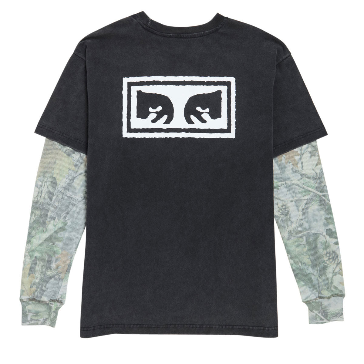 Obey Eyes 3 2fer Thermal Long Sleeve T-Shirt - Dusty Limo Black/Vintage Wood Camo image 2