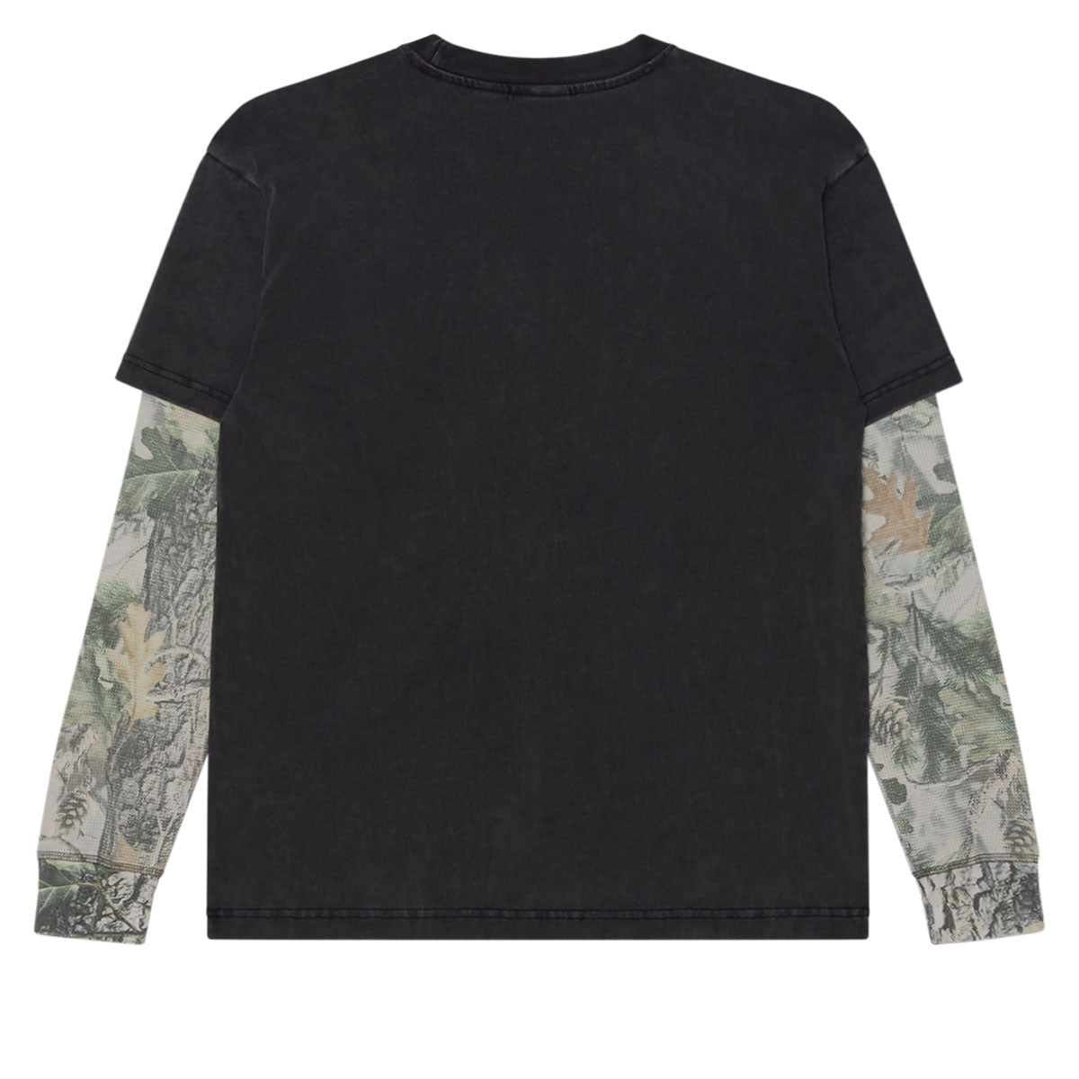 Obey Collegiate 2fer Thermal Long Sleeve T-Shirt - Dusty Limo Black/Vintage Wood Camo image 2