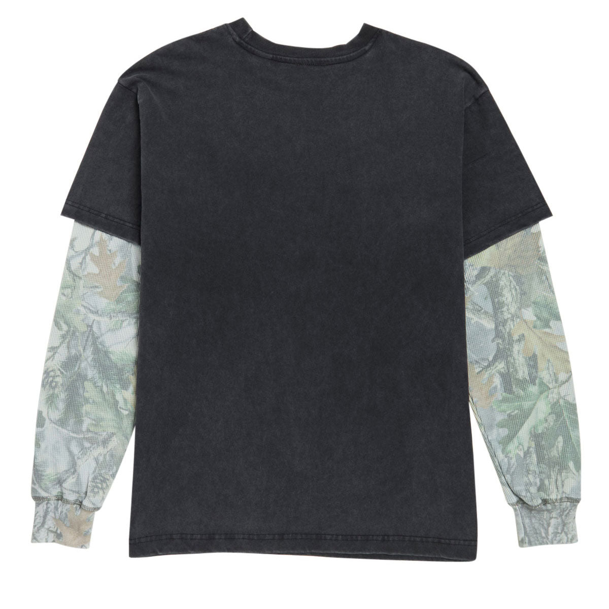 Obey Oval 2fer Thermal Long Sleeve T-Shirt - Dusty Limo Black/Vintage Wood Camo image 2