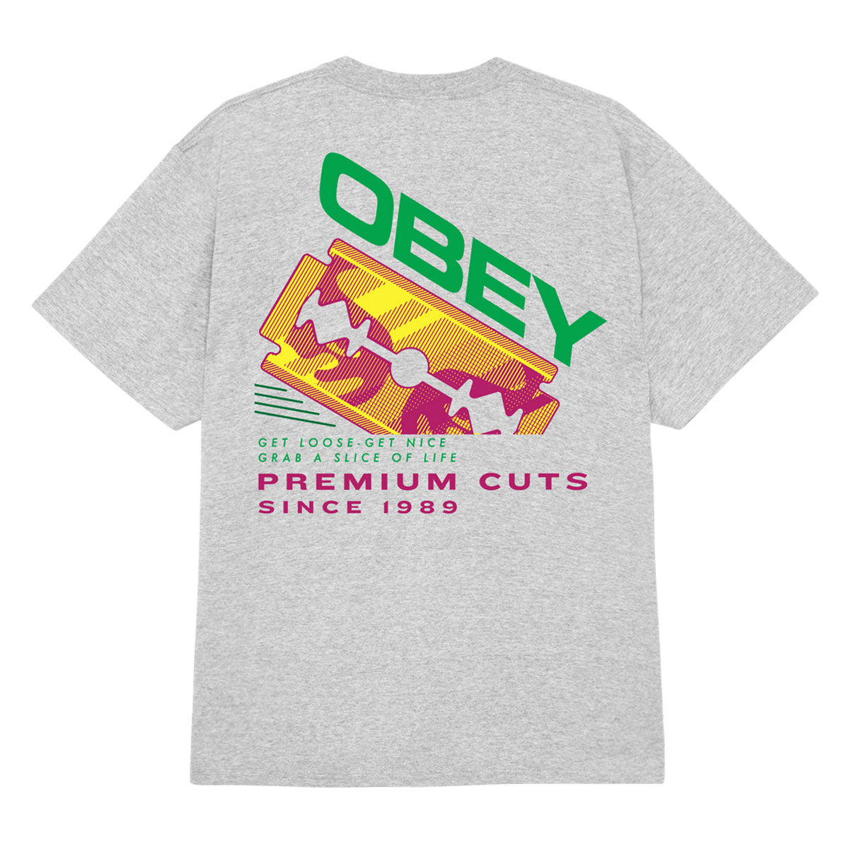 Obey Razor T-Shirt - Heather Grey image 1