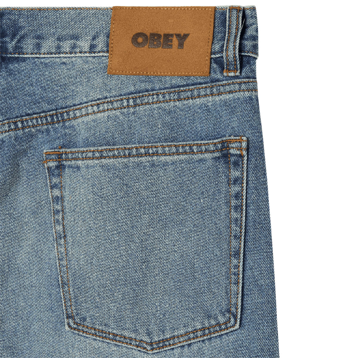 Obey Classic Baggy Denim Jeans - Heavy Vintage Light Indigo image 3
