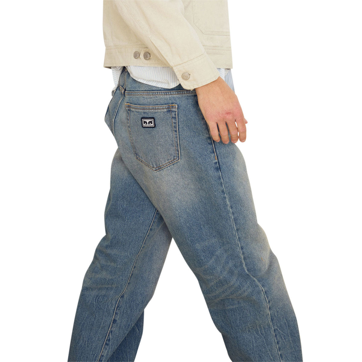 Obey Classic Baggy Denim Jeans - Heavy Vintage Light Indigo image 5