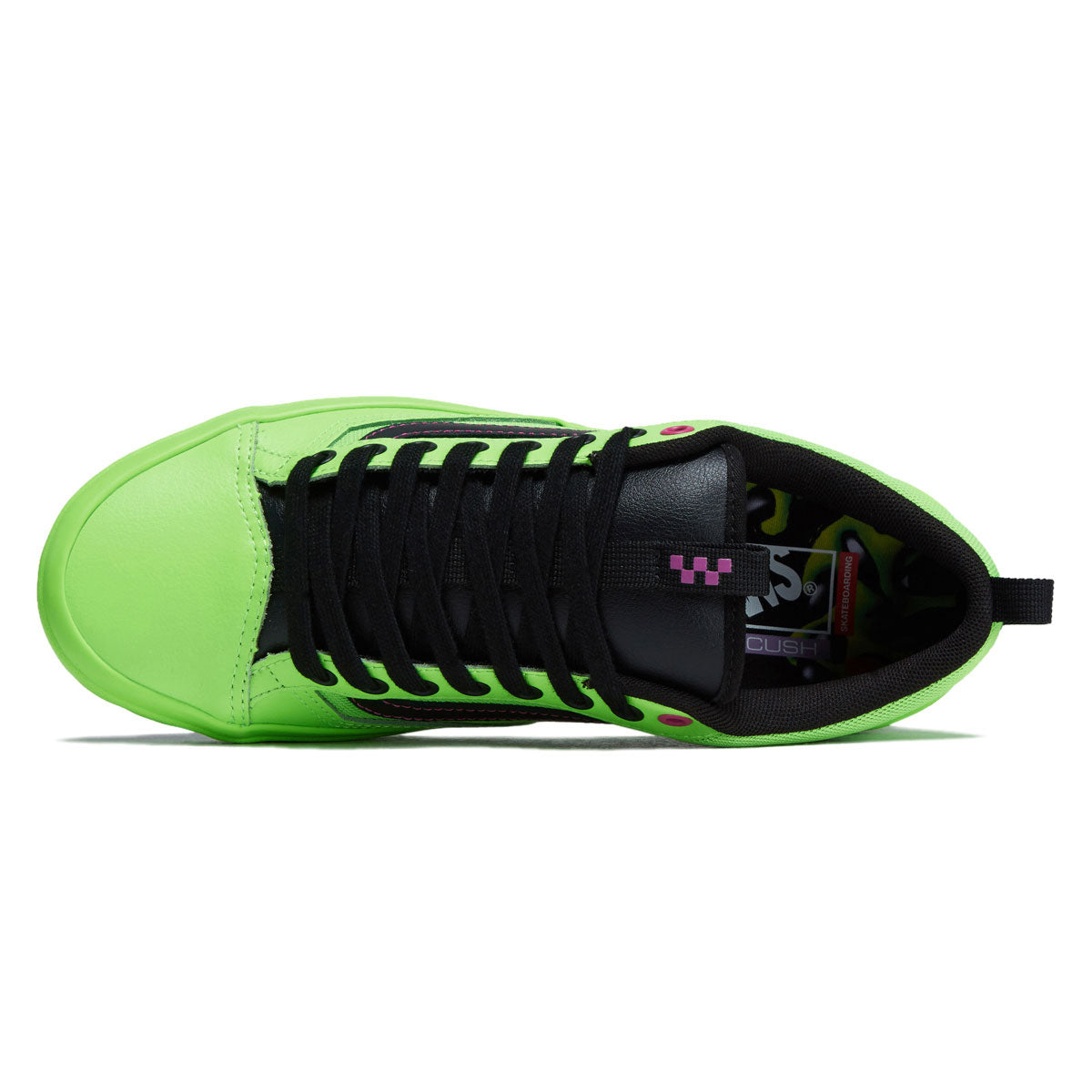 Vans Skate Old Skool 36+ Shoes - Acid Airbrush Black/Green Gecko image 3