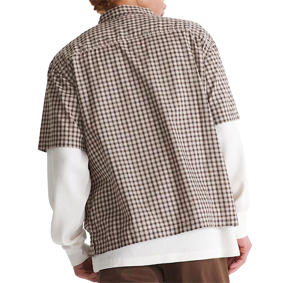 Vans Larkspur Mini Plaid Shirt - Oatmeal/Demitasse image 3