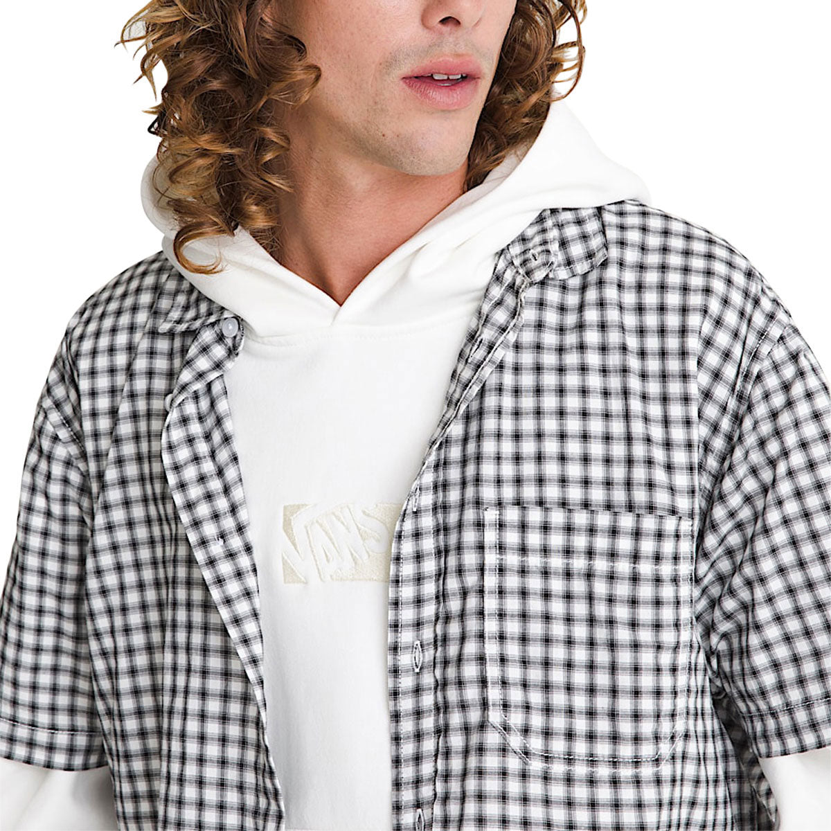 Vans Larkspur Mini Plaid Shirt - White/Black image 4