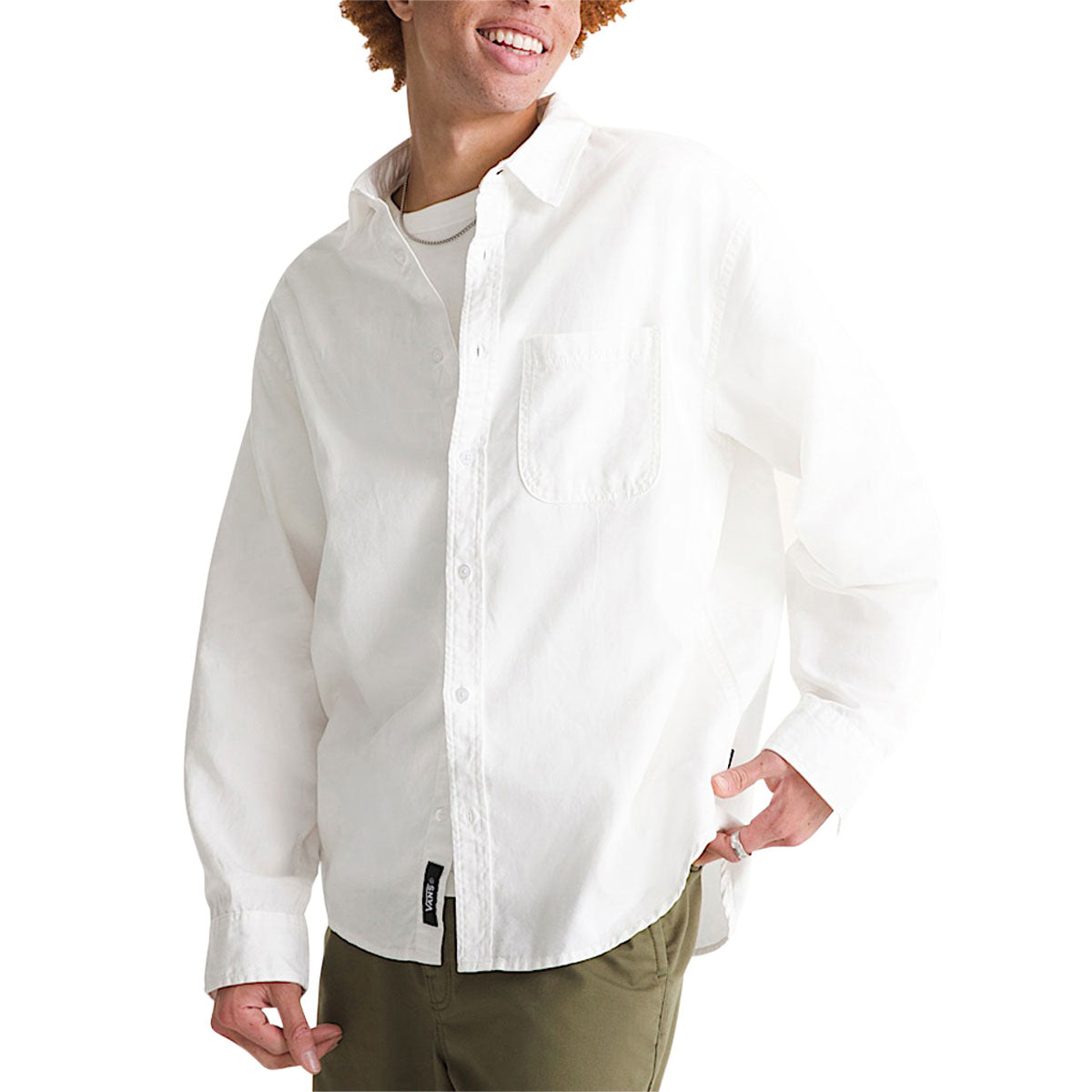 Vans Lawson Solid Oxford Long Sleeve Shirt - White image 2
