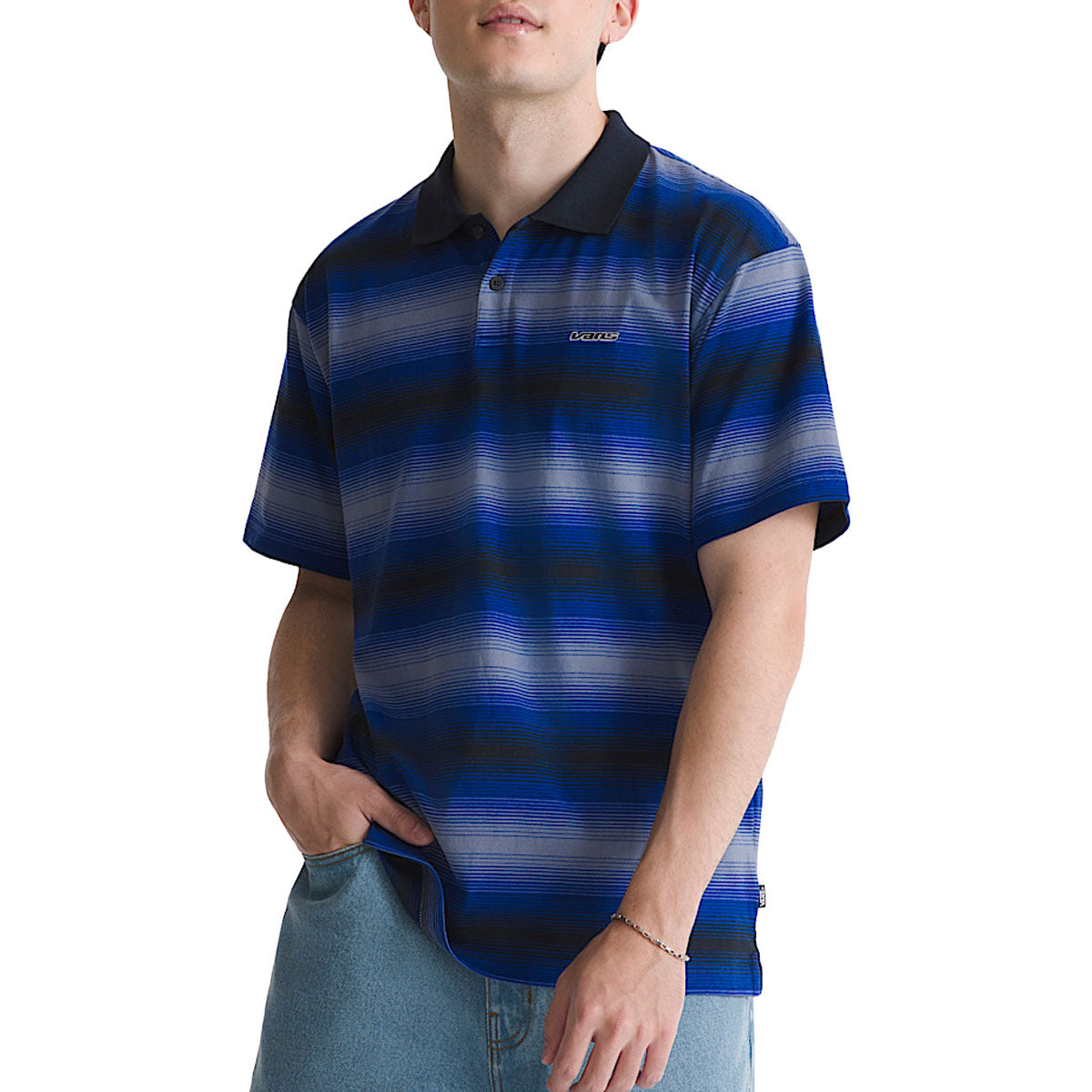 Vans Molino Shadow Stripe Polo Shirt - Royal Cobalt image 1