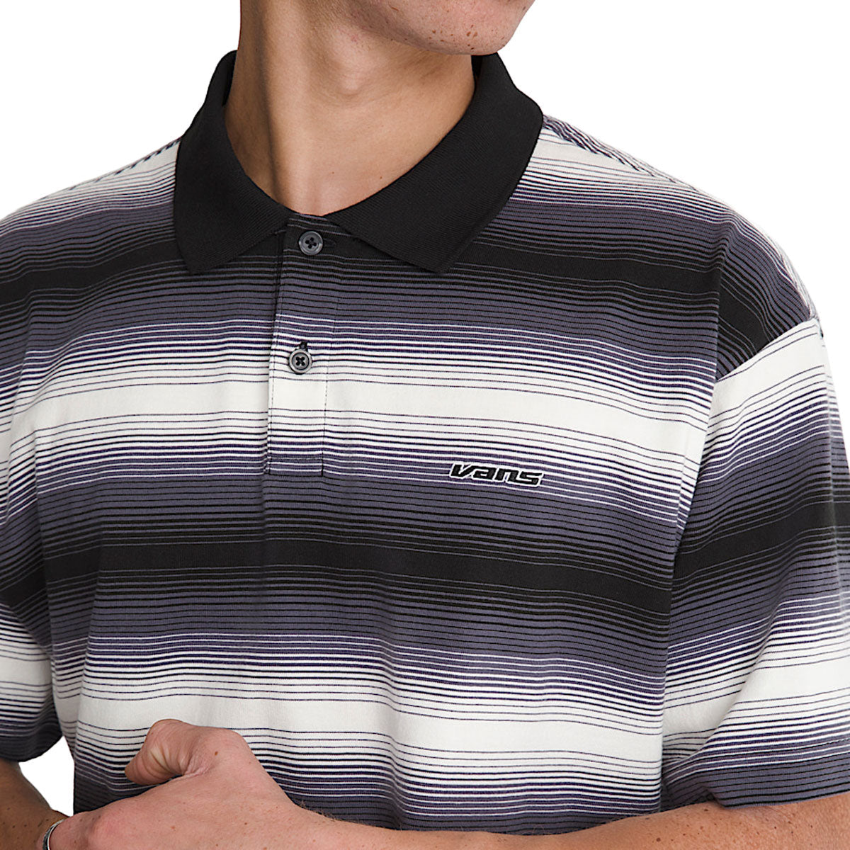 Vans Molino Shadow Stripe Polo Shirt - Steel Shadow image 3