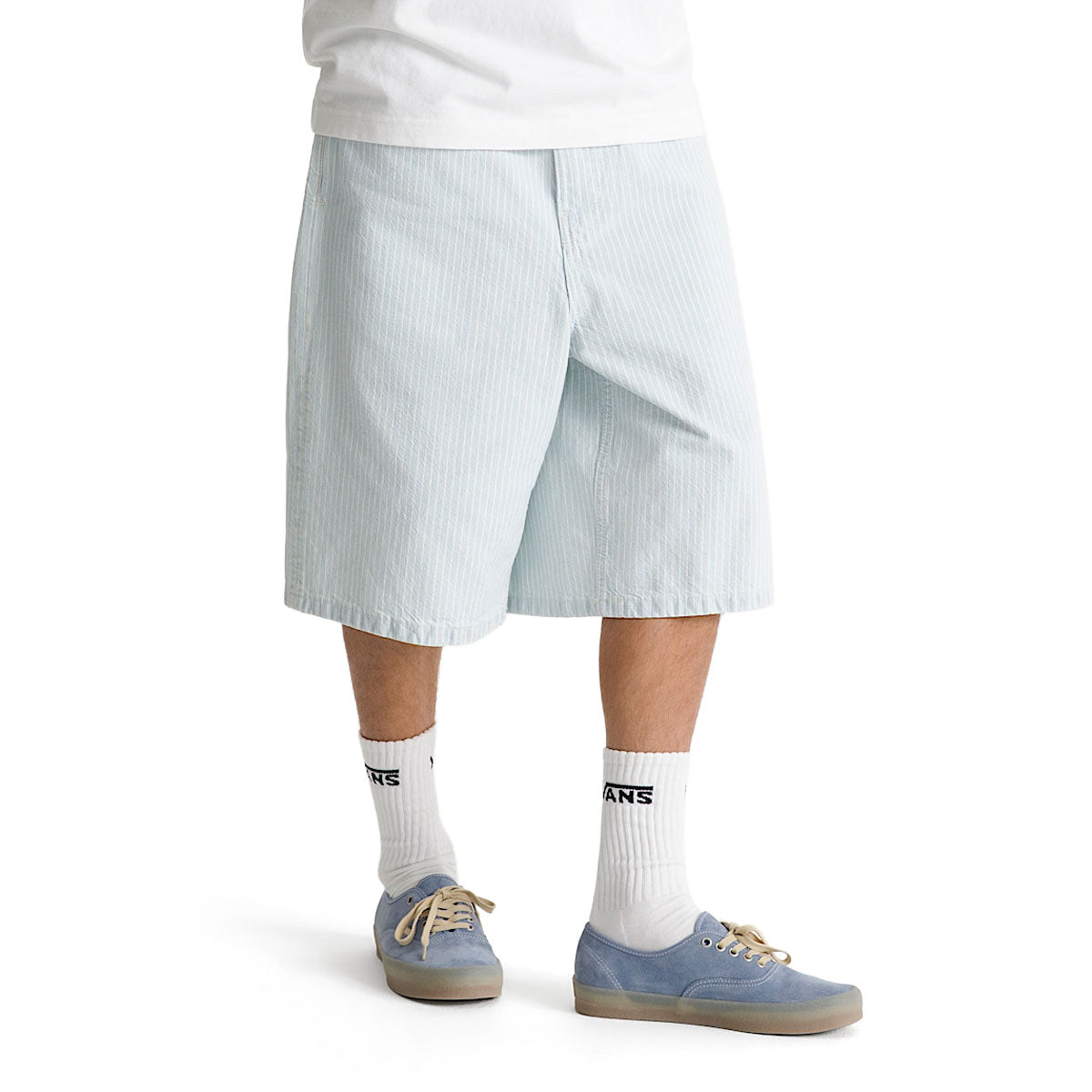 Vans Check 5 Baggy Striped Denim Shorts - Blue Ice Stripe image 4