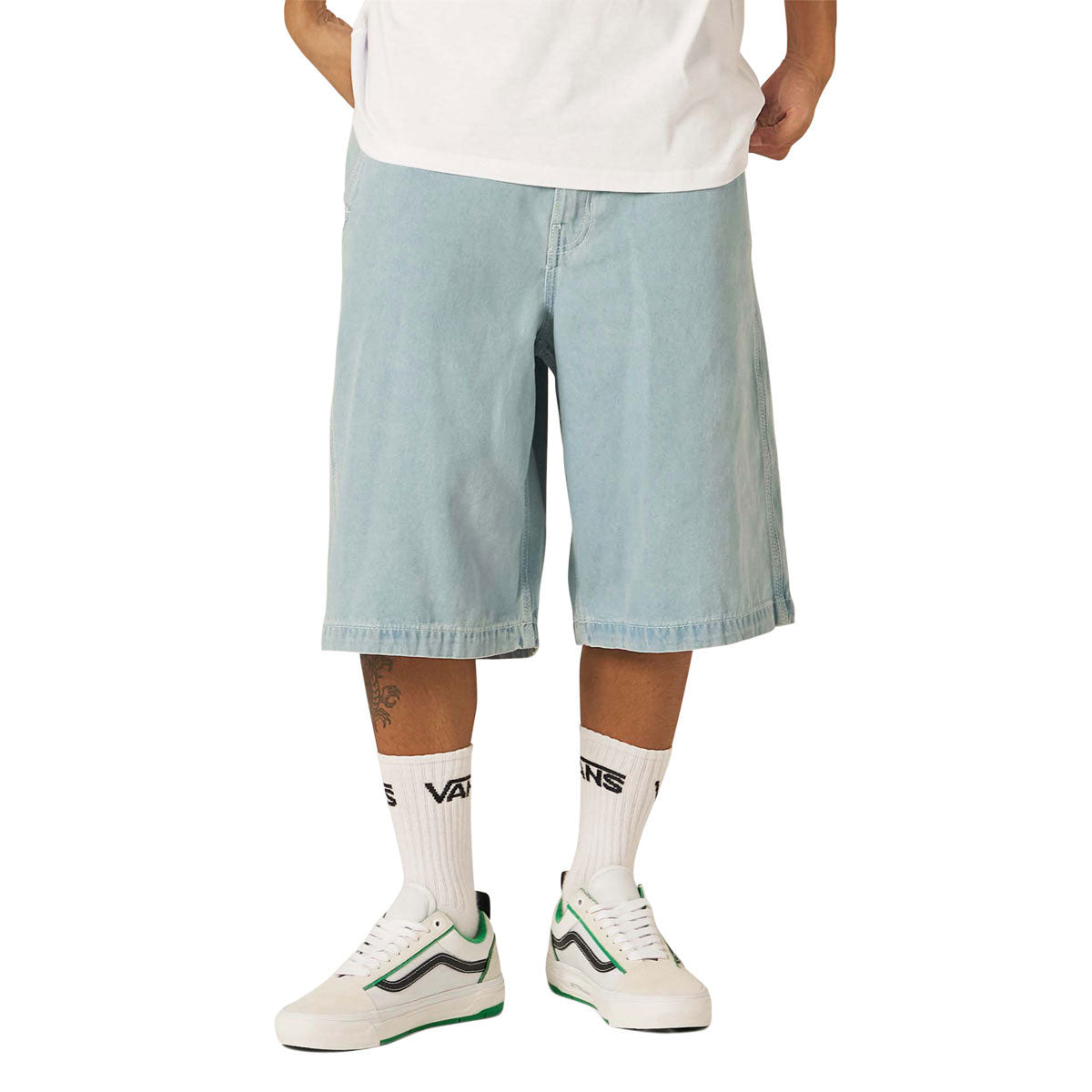 Vans LX Authentic Chino Baggy Denim Shorts - Light Stonewash image 3