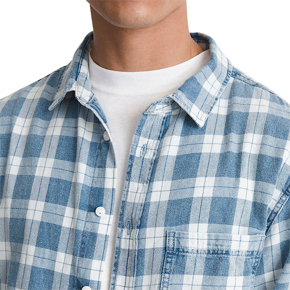 Vans Lawson Vintage Indigo Long Sleeve Shirt - Bleach Indigo image 3
