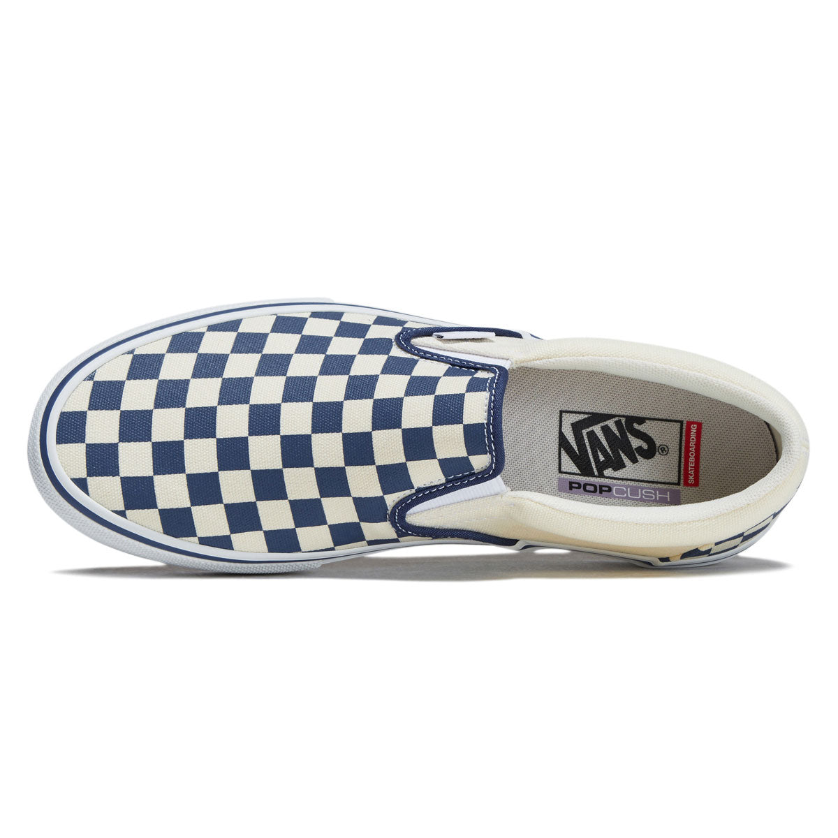 Vans Skate Slip-On Shoes - Blue Checkerboard image 3
