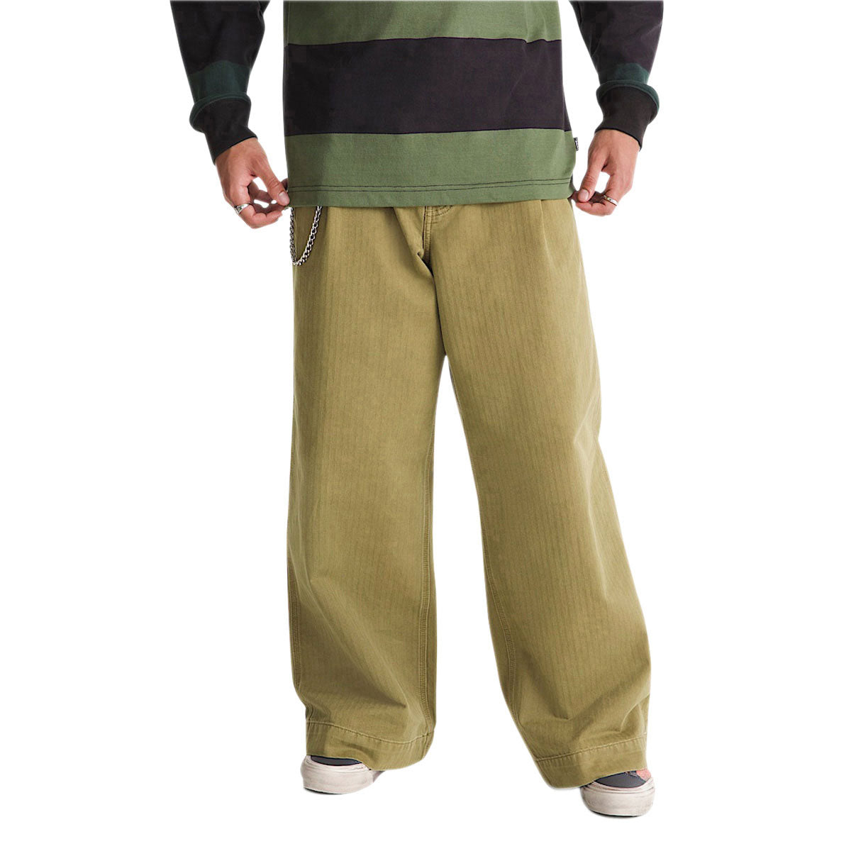 Vans Authentic Chino Loose Wide Leg Pants - Olive Brown image 2