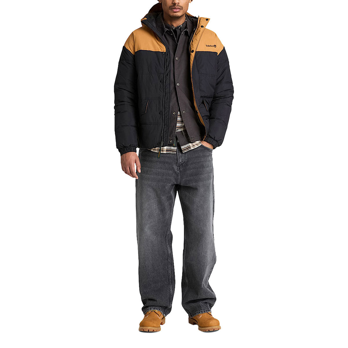 Timberland DWR Synthetic Puffer Jacket - Black/Wheat Boot image 5