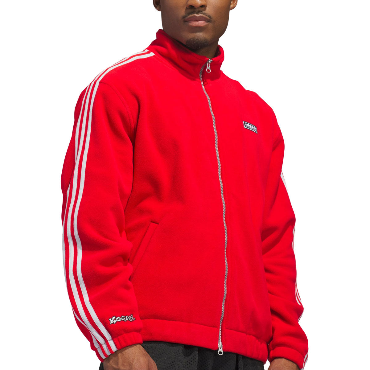Adidas Kogan Track Jacket - Better Scarlet/Light Solid Grey image 3