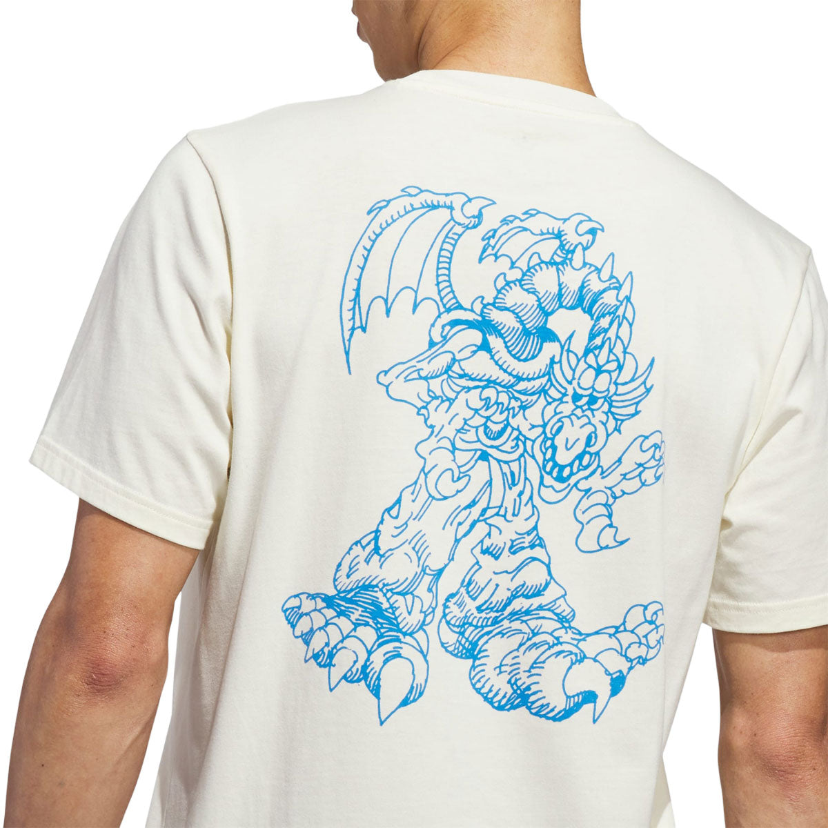 Adidas Kogan Dragon T-Shirt - Cream White/Lucid Ray Blue image 4