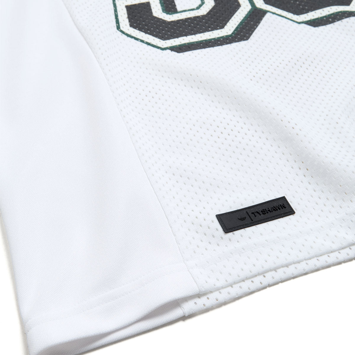 Adidas Tyshawn Jersey - White/Ice Gold Metallic/Collegiate Green image 3