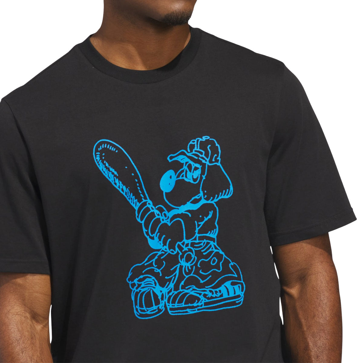 Adidas Kogan Dog T-Shirt - Black/Lucid Ray Blue image 4